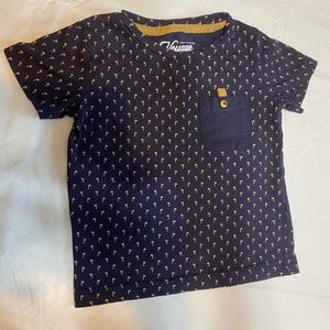 Voyage  Navy Blue girls 2T Kids T-Shirt with Pocket palm tree design